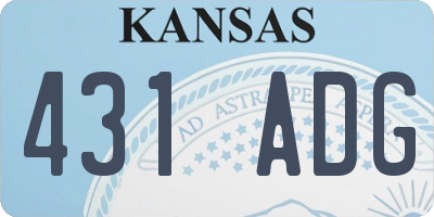 KS license plate 431ADG