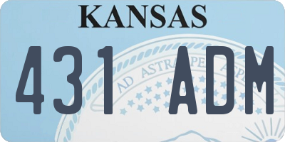 KS license plate 431ADM