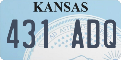 KS license plate 431ADQ