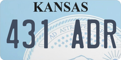 KS license plate 431ADR