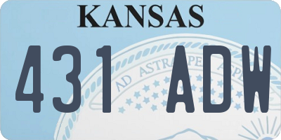 KS license plate 431ADW