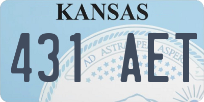 KS license plate 431AET