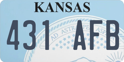 KS license plate 431AFB
