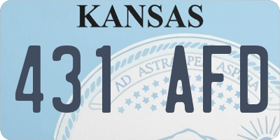 KS license plate 431AFD