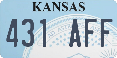 KS license plate 431AFF