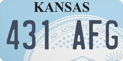 KS license plate 431AFG