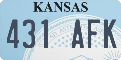 KS license plate 431AFK