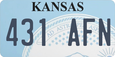 KS license plate 431AFN