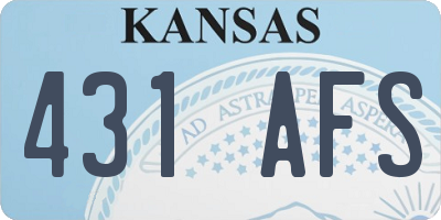 KS license plate 431AFS