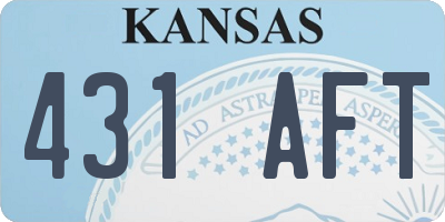 KS license plate 431AFT