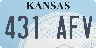 KS license plate 431AFV