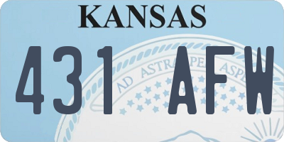 KS license plate 431AFW