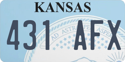 KS license plate 431AFX