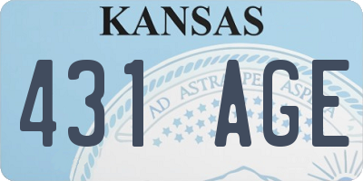KS license plate 431AGE