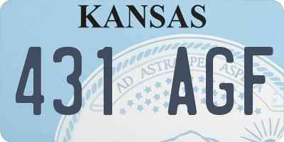 KS license plate 431AGF