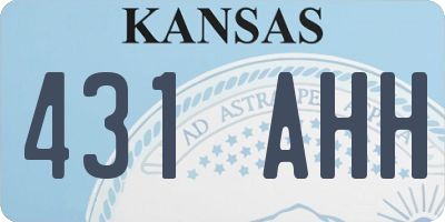 KS license plate 431AHH