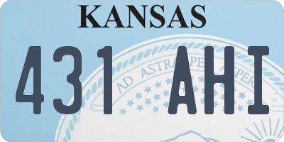 KS license plate 431AHI