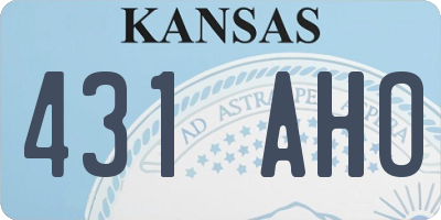 KS license plate 431AHO