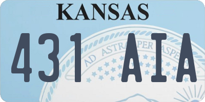 KS license plate 431AIA
