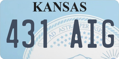 KS license plate 431AIG