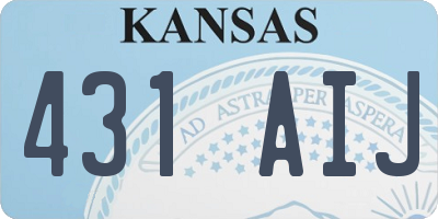 KS license plate 431AIJ