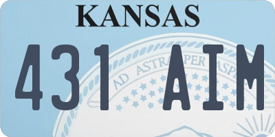 KS license plate 431AIM