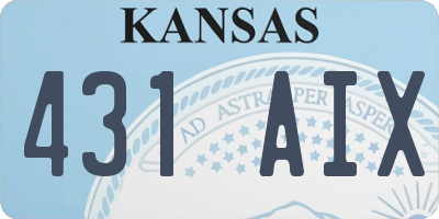 KS license plate 431AIX