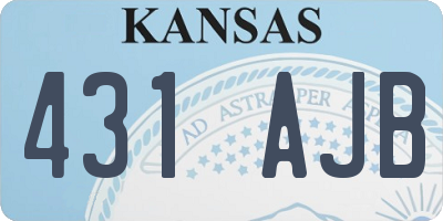 KS license plate 431AJB