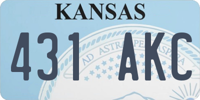 KS license plate 431AKC