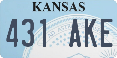 KS license plate 431AKE
