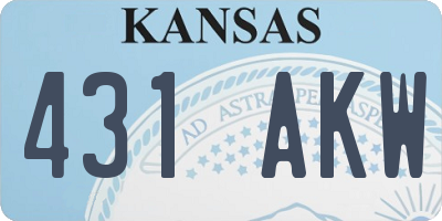 KS license plate 431AKW
