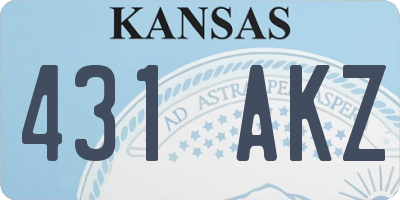 KS license plate 431AKZ