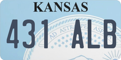 KS license plate 431ALB