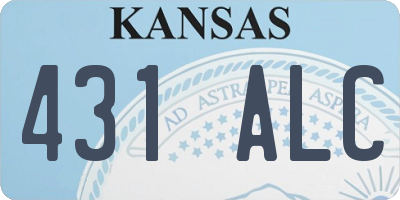 KS license plate 431ALC