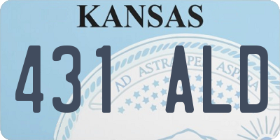 KS license plate 431ALD