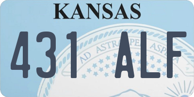 KS license plate 431ALF