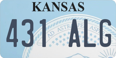 KS license plate 431ALG