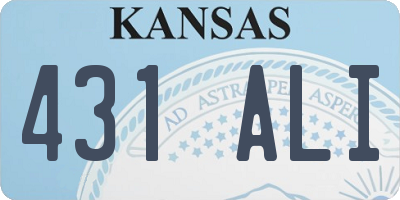 KS license plate 431ALI