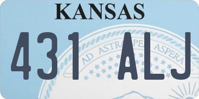 KS license plate 431ALJ