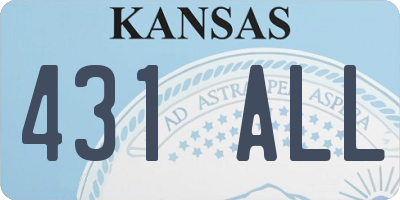 KS license plate 431ALL
