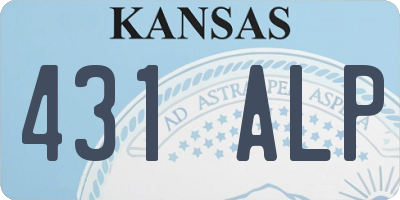 KS license plate 431ALP