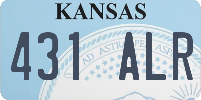 KS license plate 431ALR