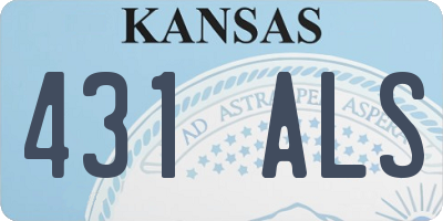 KS license plate 431ALS