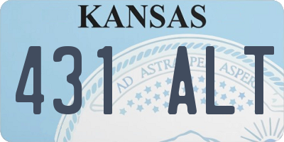KS license plate 431ALT