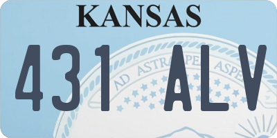 KS license plate 431ALV