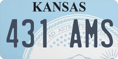 KS license plate 431AMS