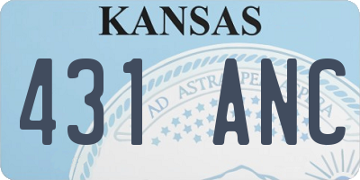 KS license plate 431ANC