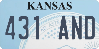 KS license plate 431AND
