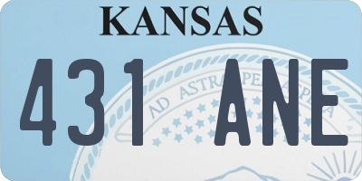 KS license plate 431ANE