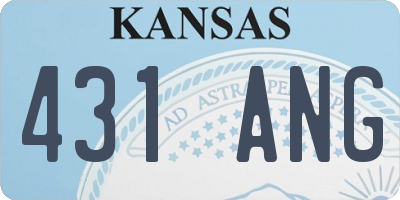 KS license plate 431ANG